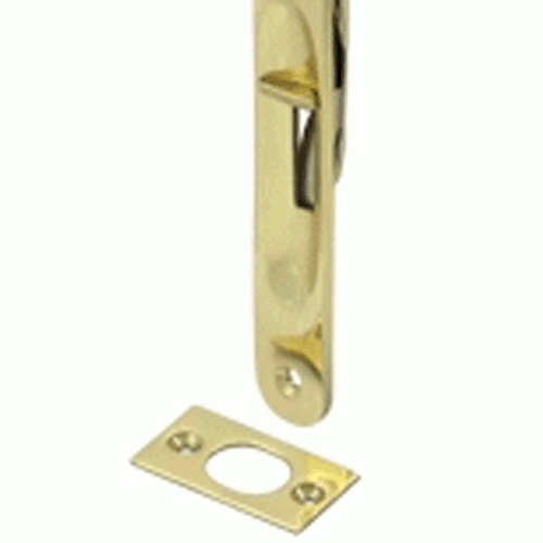 DELTANA 6 Inch Heavy Duty Round Flush Bolt (Polished Brass Finish)