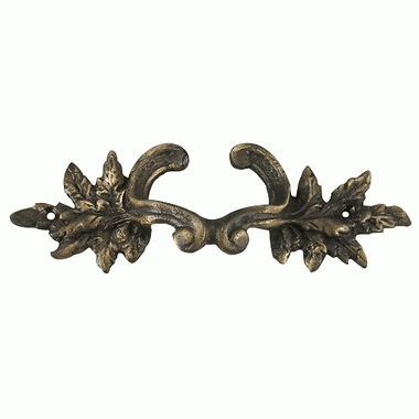 COPPER MOUNTAIN HARDWARE 6 Inch Overall (4 3/8 Inch c-c) Solid Brass Ornate French Leaves Pull (Antique Brass Finish)