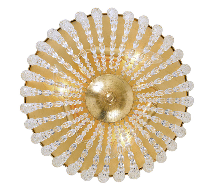 Crystorama Crystorama Rylee 3 Light Antique Gold Flush Mount