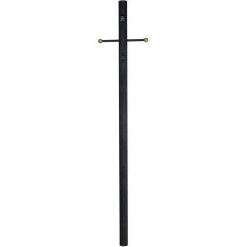 CRAFTMADE 84" Smooth Direct Burial Post w/ Photocell & Convenience Outlet in Textured Black