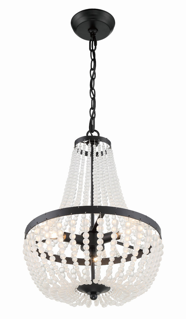 Rylee 3 Light Matte Black Mini Chandelier Crystorama