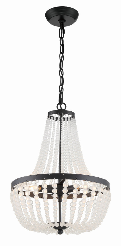 Rylee 3 Light Matte Black Mini Chandelier Crystorama