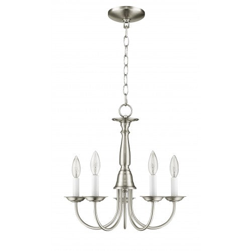 5 Light Brushed Nickel Chandelier Livex