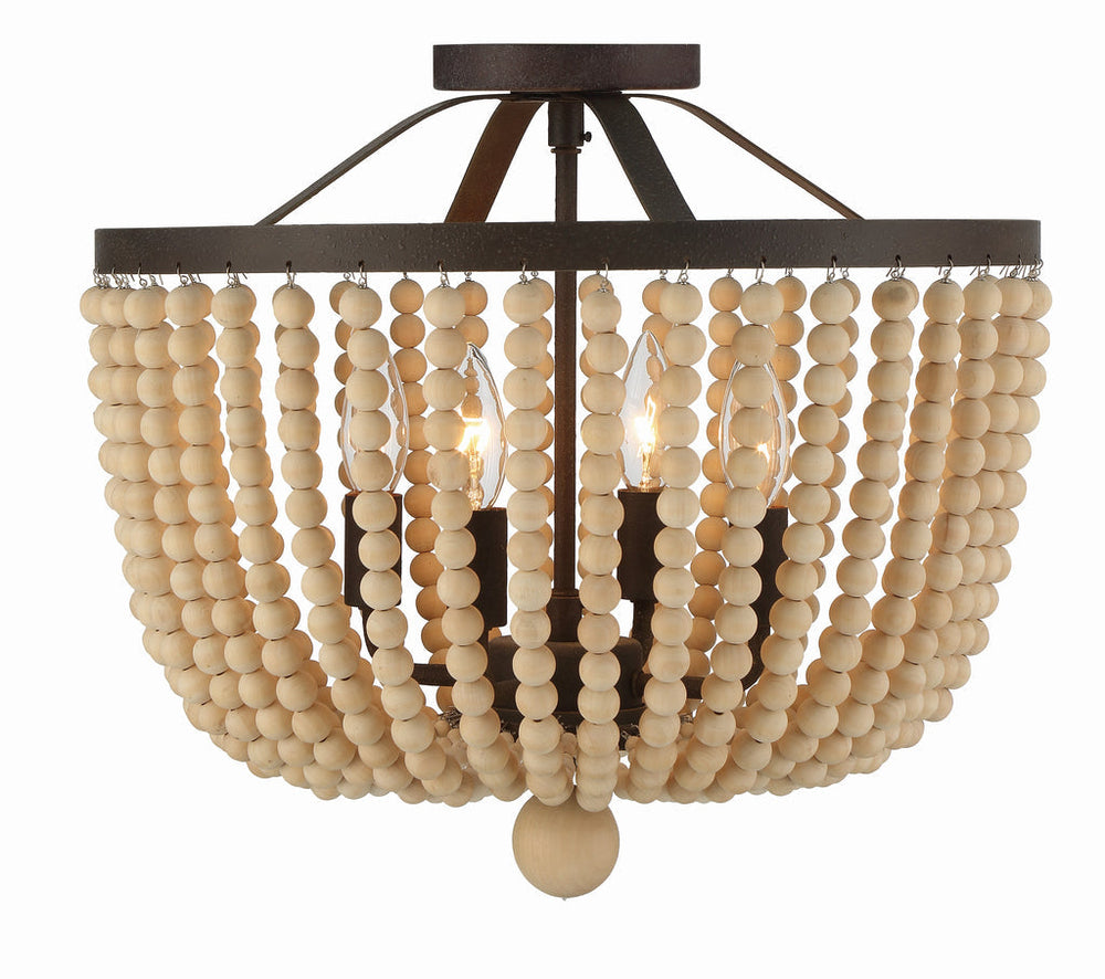 Crystorama Crystorama Rylee 4 Light Forged Bronze Semi Flush Mount