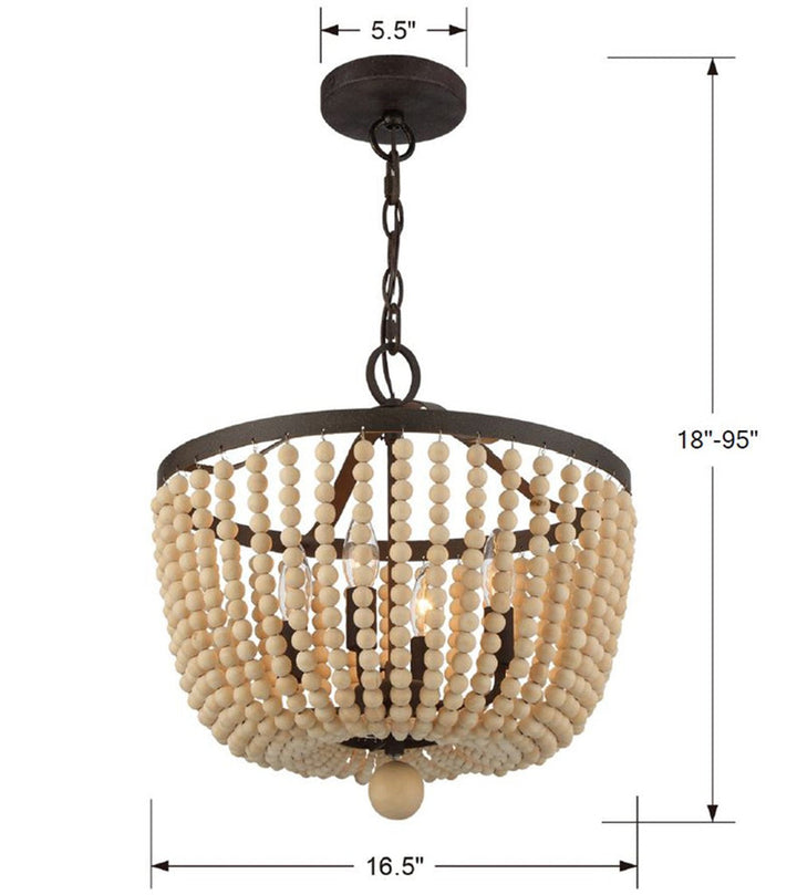 Rylee 4 Light Forged Bronze Mini Chandelier Crystorama