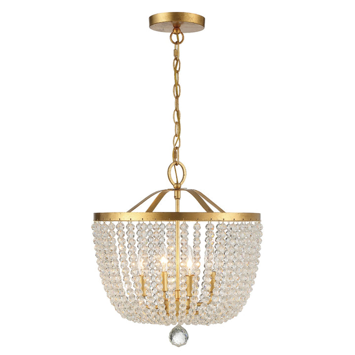 Rylee 4 Light Antique Gold Mini Chandelier Crystorama