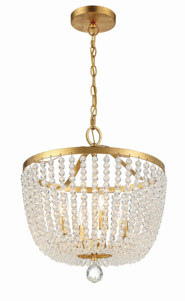 Rylee 4 Light Antique Gold Mini Chandelier Crystorama