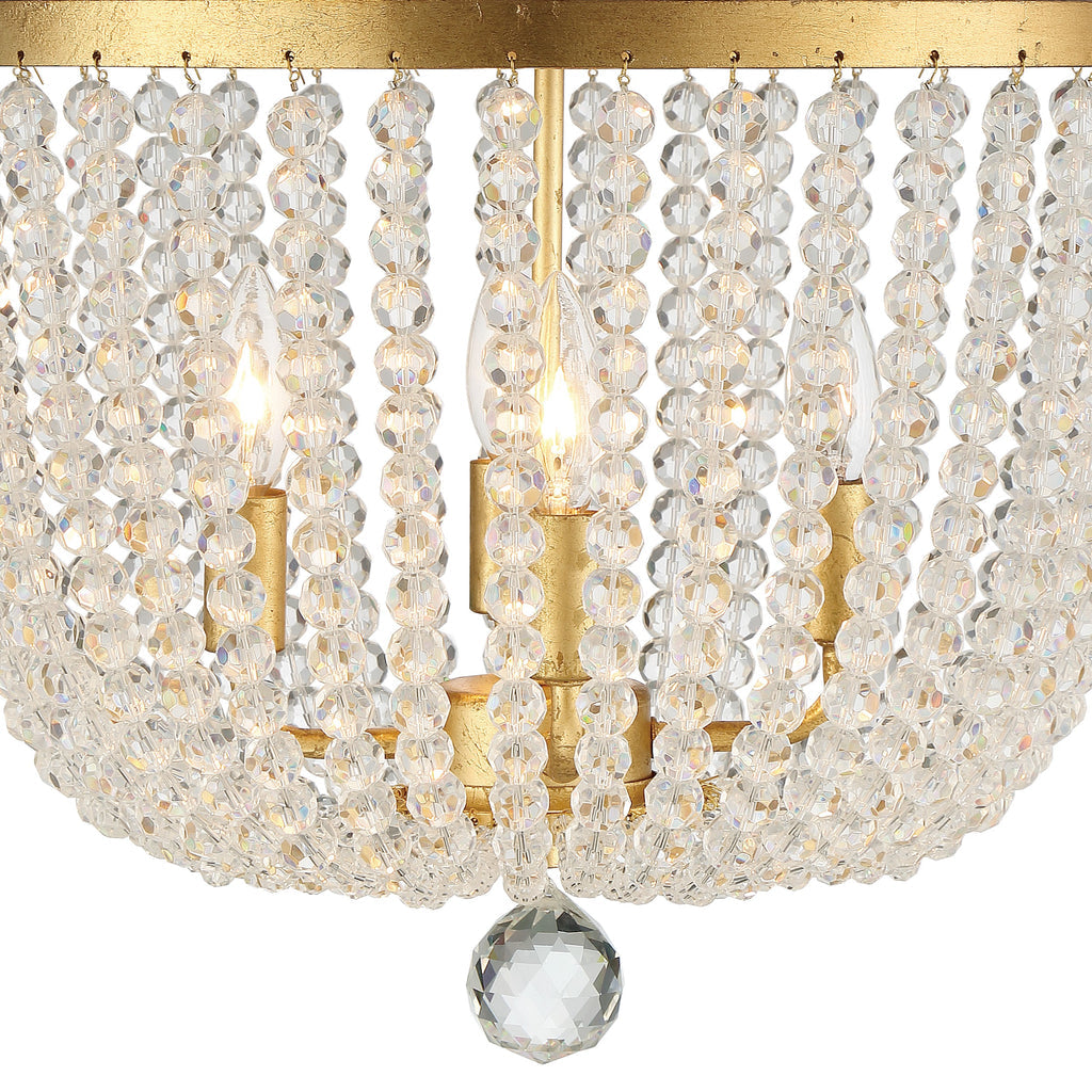 Rylee 4 Light Antique Gold Mini Chandelier Crystorama