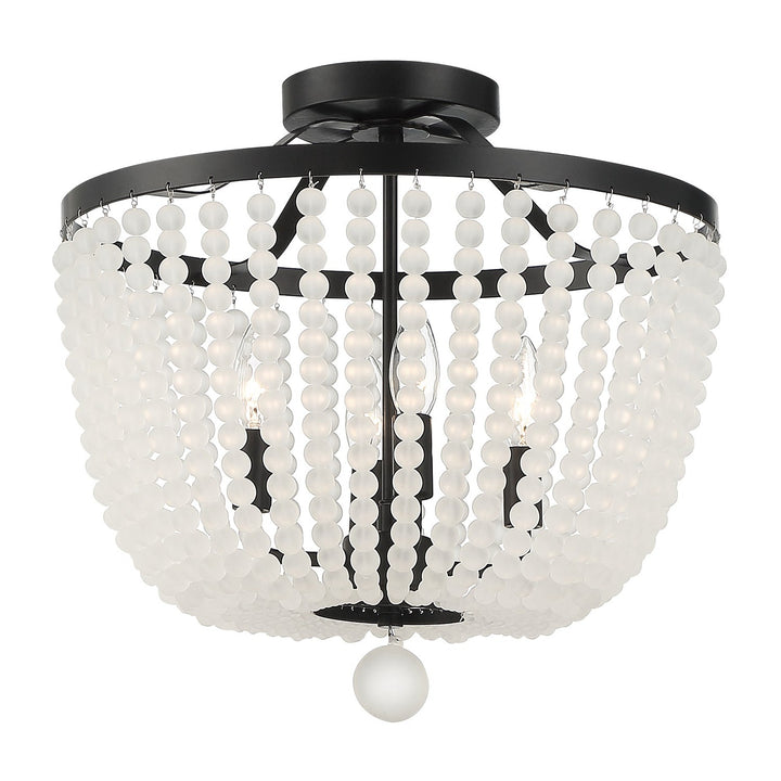 Crystorama Crystorama Rylee 4 Light Matte Black Frosted Beads Semi Flush Mount