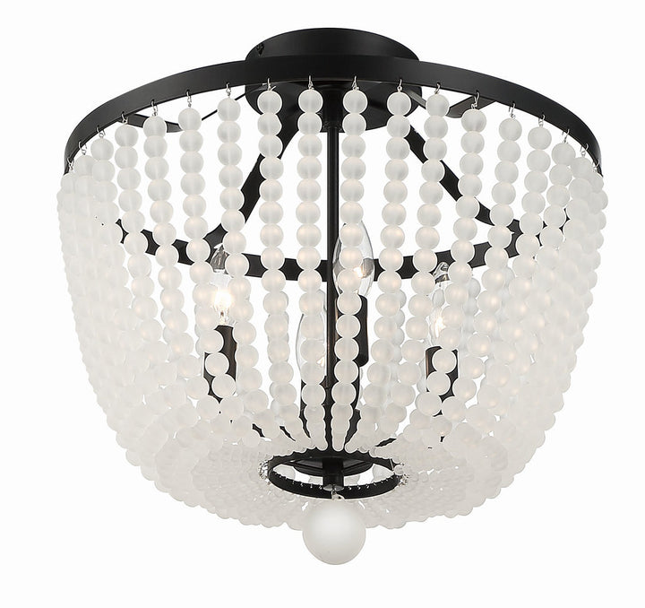 Crystorama Crystorama Rylee 4 Light Matte Black Frosted Beads Semi Flush Mount