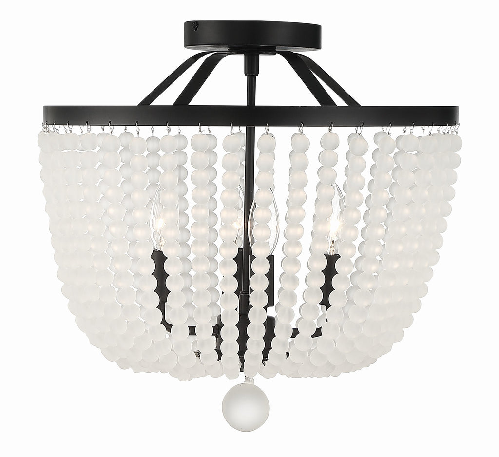 Crystorama Crystorama Rylee 4 Light Matte Black Frosted Beads Semi Flush Mount