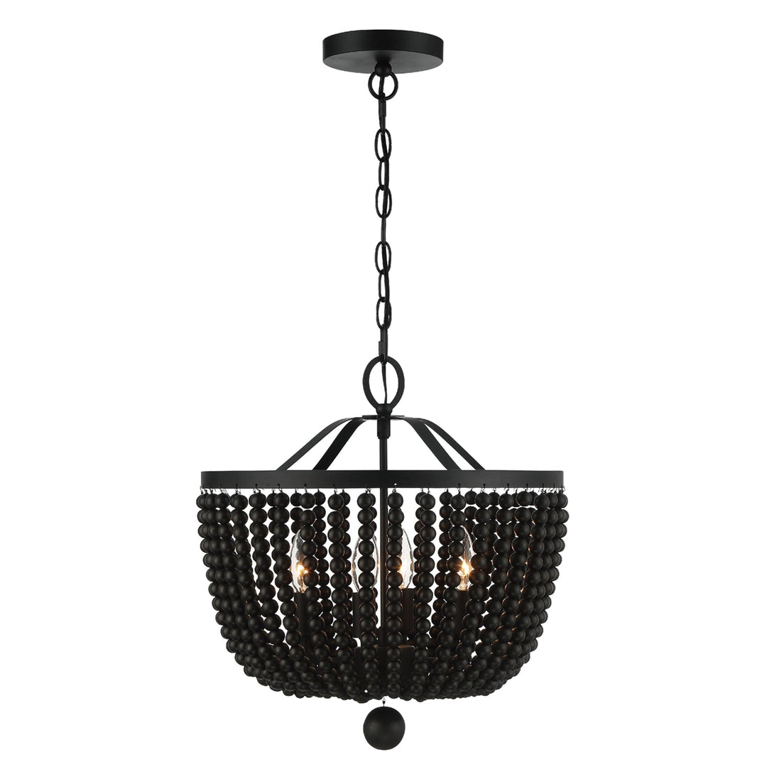 Rylee 4 Light Matte Black Mini Chandelier Crystorama