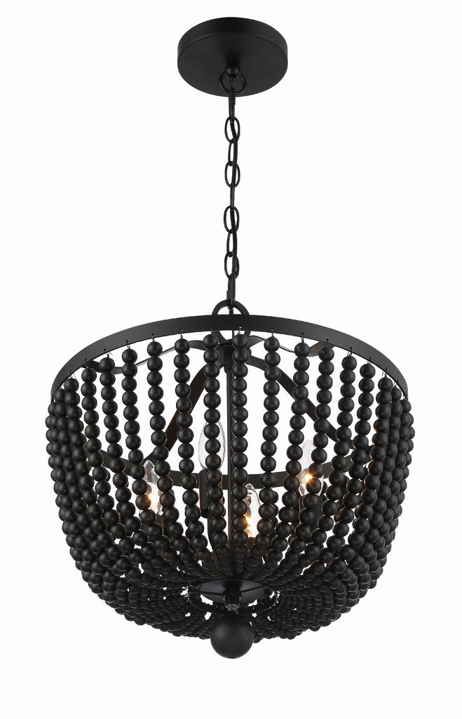 Rylee 4 Light Matte Black Mini Chandelier Crystorama