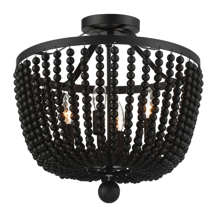 Crystorama Crystorama Rylee 4 Light Matte Black Semi Flush Mount