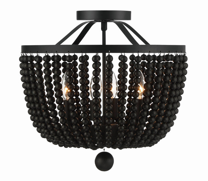 Crystorama Crystorama Rylee 4 Light Matte Black Semi Flush Mount