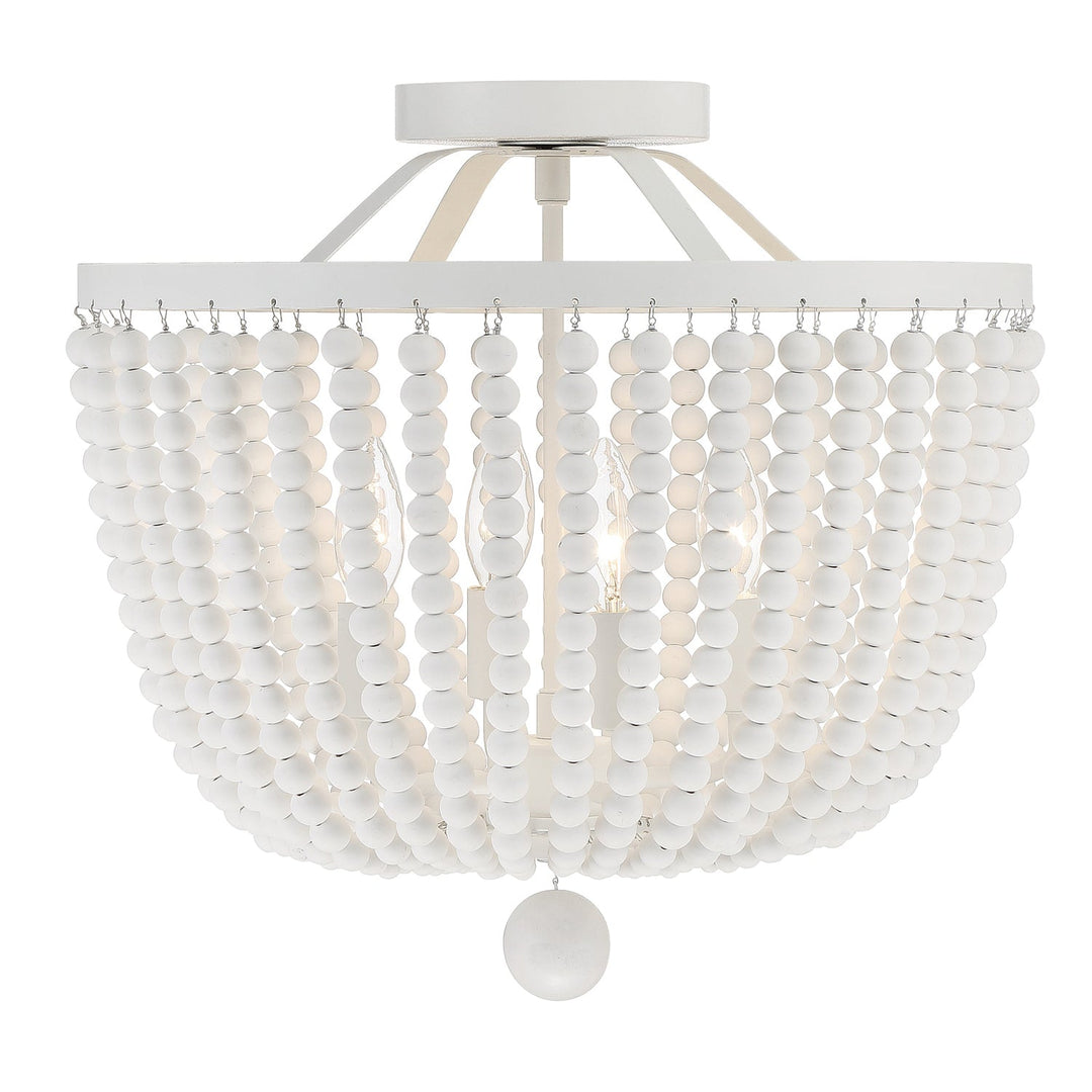 Crystorama Crystorama Rylee 4 Light Matte White Semi Flush Mount