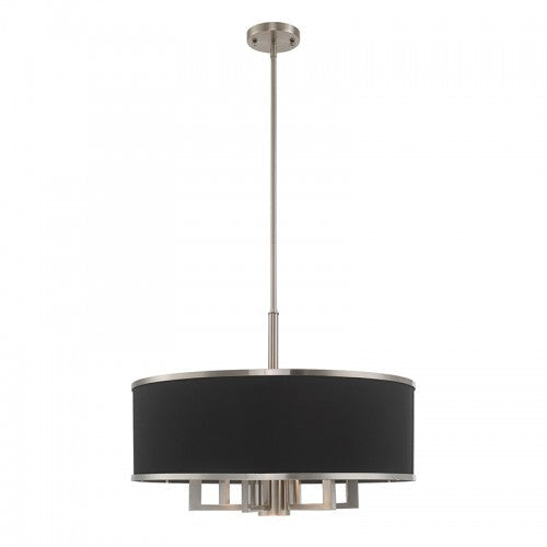 7 Light Brushed Nickel Pendant Chandelier Livex