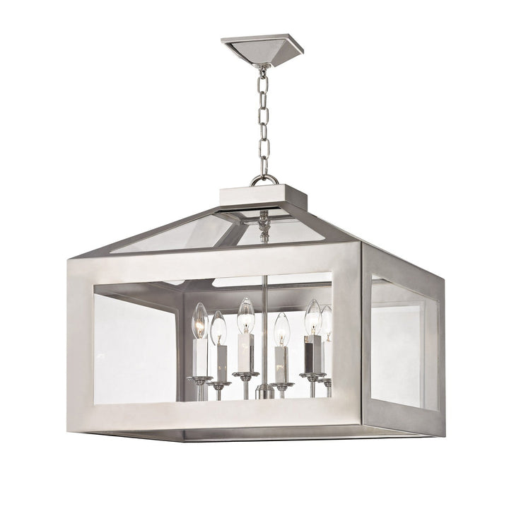 Brian Patrick Flynn Hurley 6 Light Polished Nickel Chandelier Crystorama