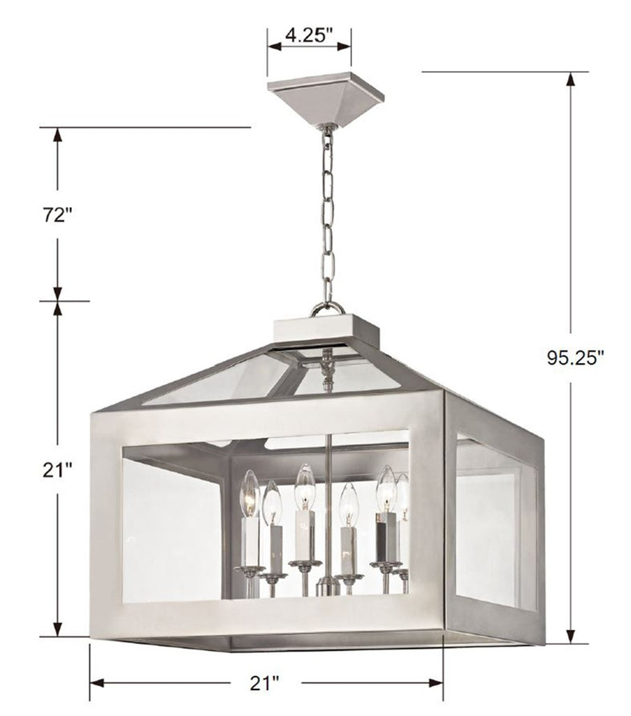 Brian Patrick Flynn Hurley 6 Light Polished Nickel Chandelier Crystorama