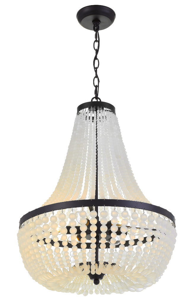 Rylee 6 Light Matte Black Chandelier Crystorama