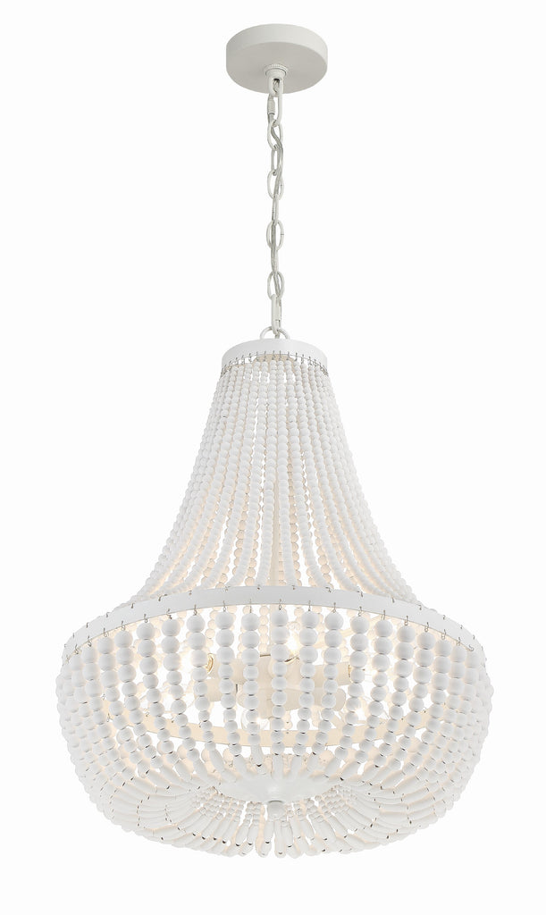 Rylee 6 Light Matte White Chandelier Crystorama