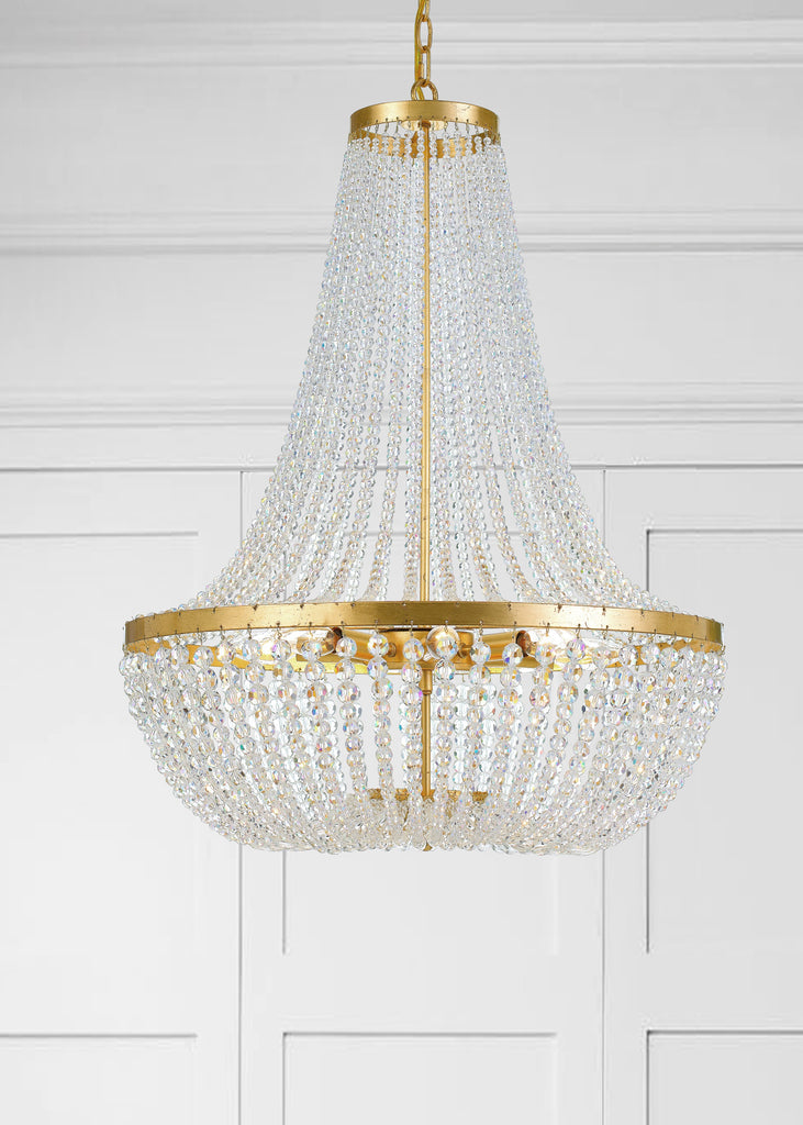 Rylee 8 Light Antique Gold Chandelier Crystorama