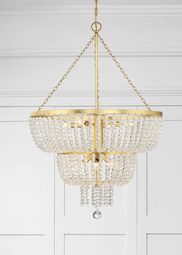 Rylee 8 Light Antique Gold Chandelier Crystorama