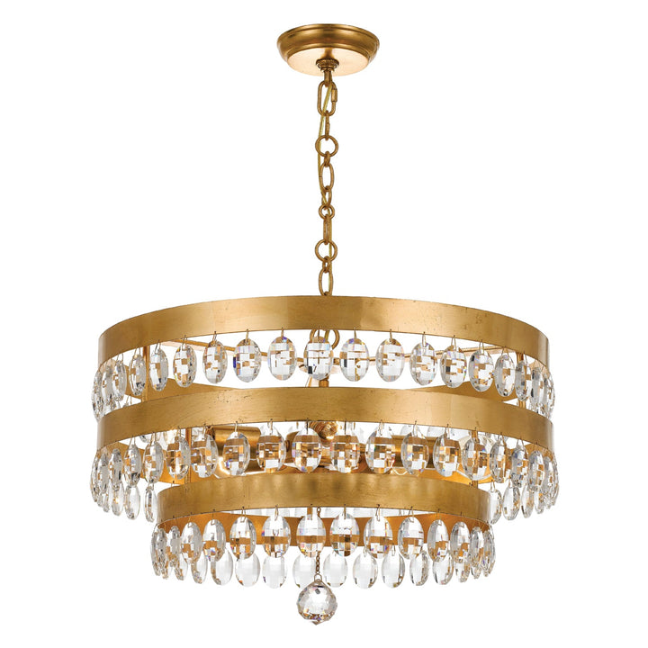 Perla 5 Light Antique Gold Chandelier Crystorama