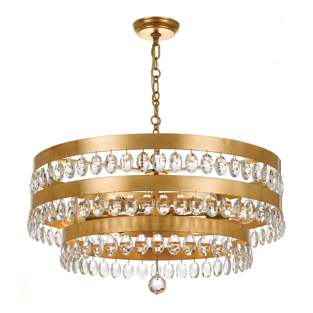 Perla 6 Light Antique Gold Chandelier Crystorama