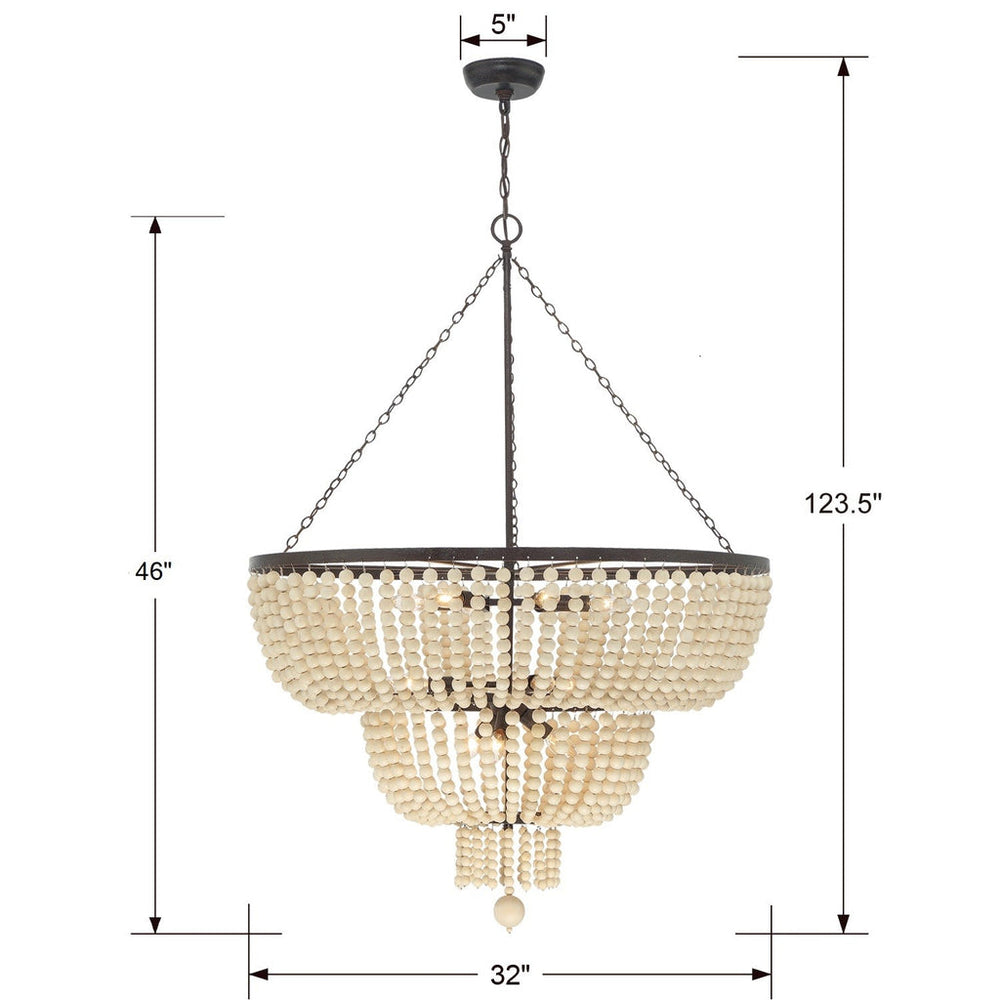 Rylee 12 Light Forged Bronze Chandelier Crystorama