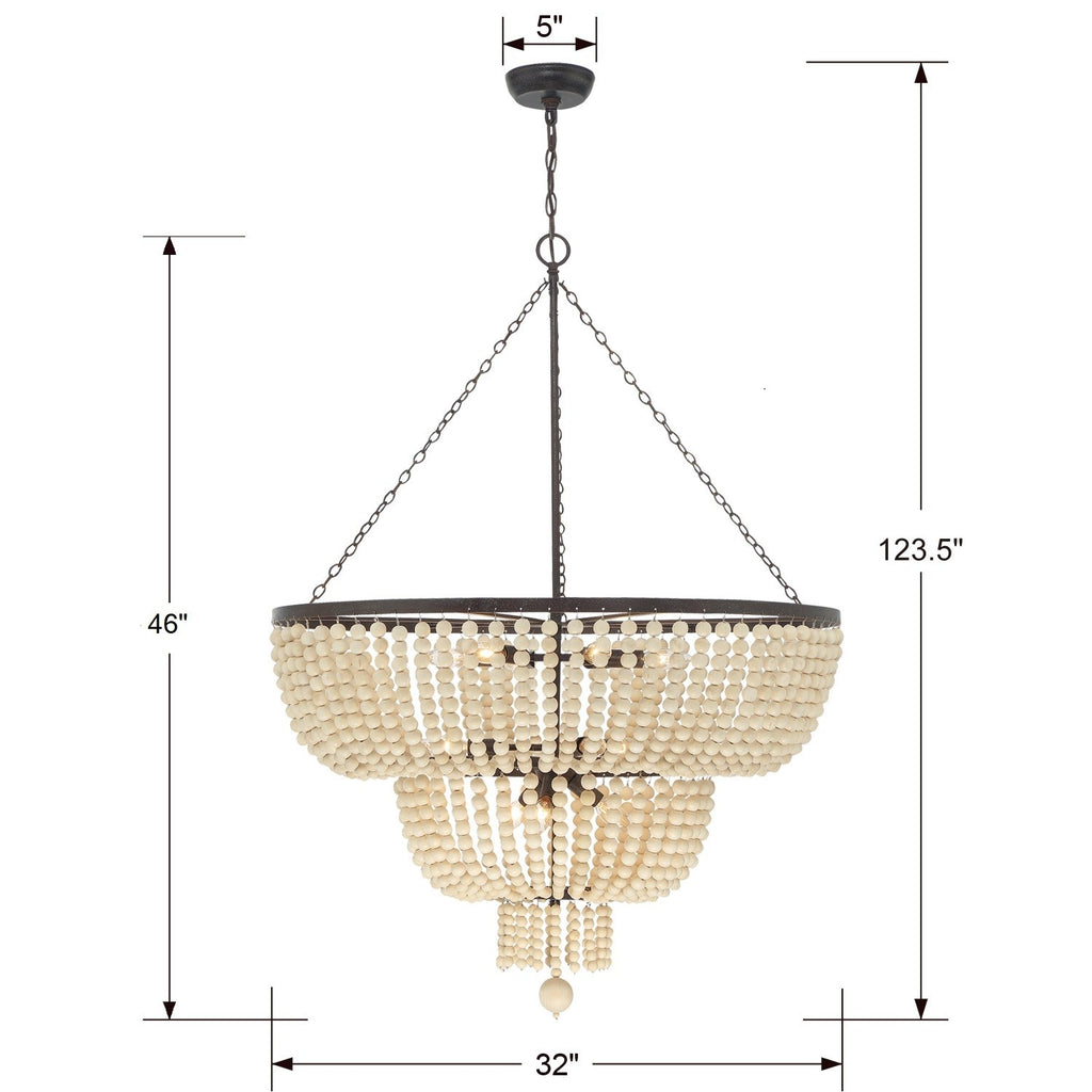 Rylee 12 Light Forged Bronze Chandelier Crystorama