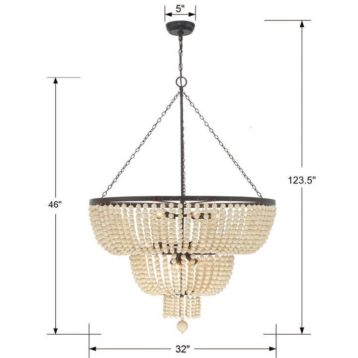 Rylee 12 Light Forged Bronze Chandelier Crystorama