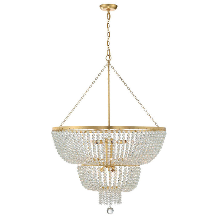 Rylee 12 Light Antique Gold Chandelier Crystorama