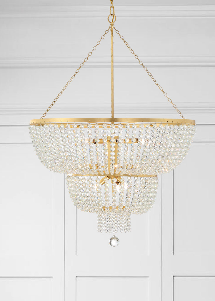 Rylee 12 Light Antique Gold Chandelier Crystorama