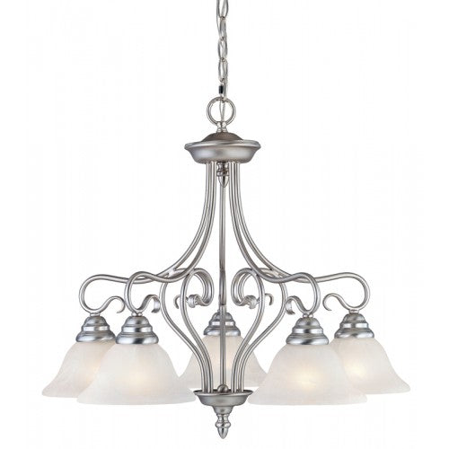 5 Light Brushed Nickel Chandelier Livex