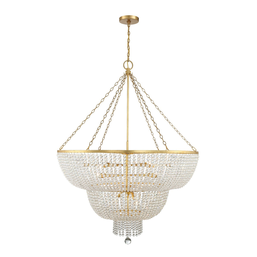 Rylee 15 Light Antique Gold Chandelier Crystorama