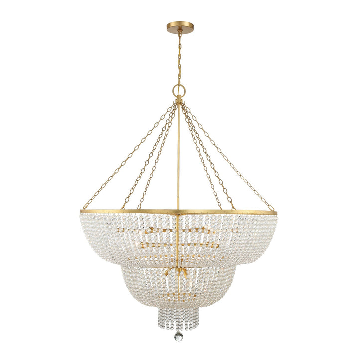 Rylee 15 Light Antique Gold Chandelier Crystorama