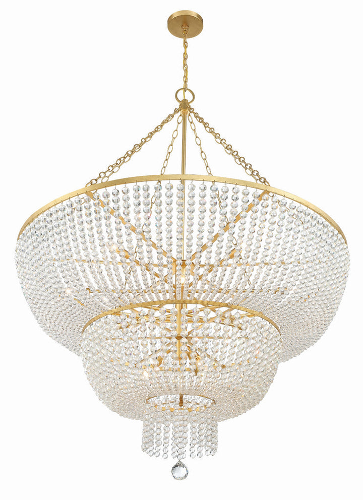 Rylee 15 Light Antique Gold Chandelier Crystorama