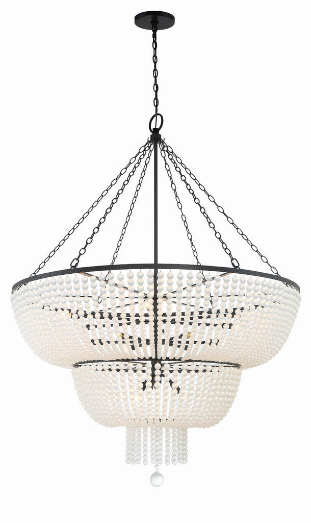 Rylee 15 Light Matte Black Chandelier Crystorama