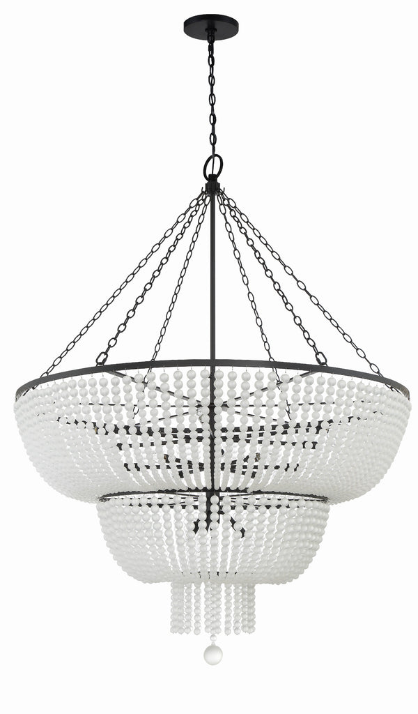 Rylee 15 Light Matte Black Chandelier Crystorama