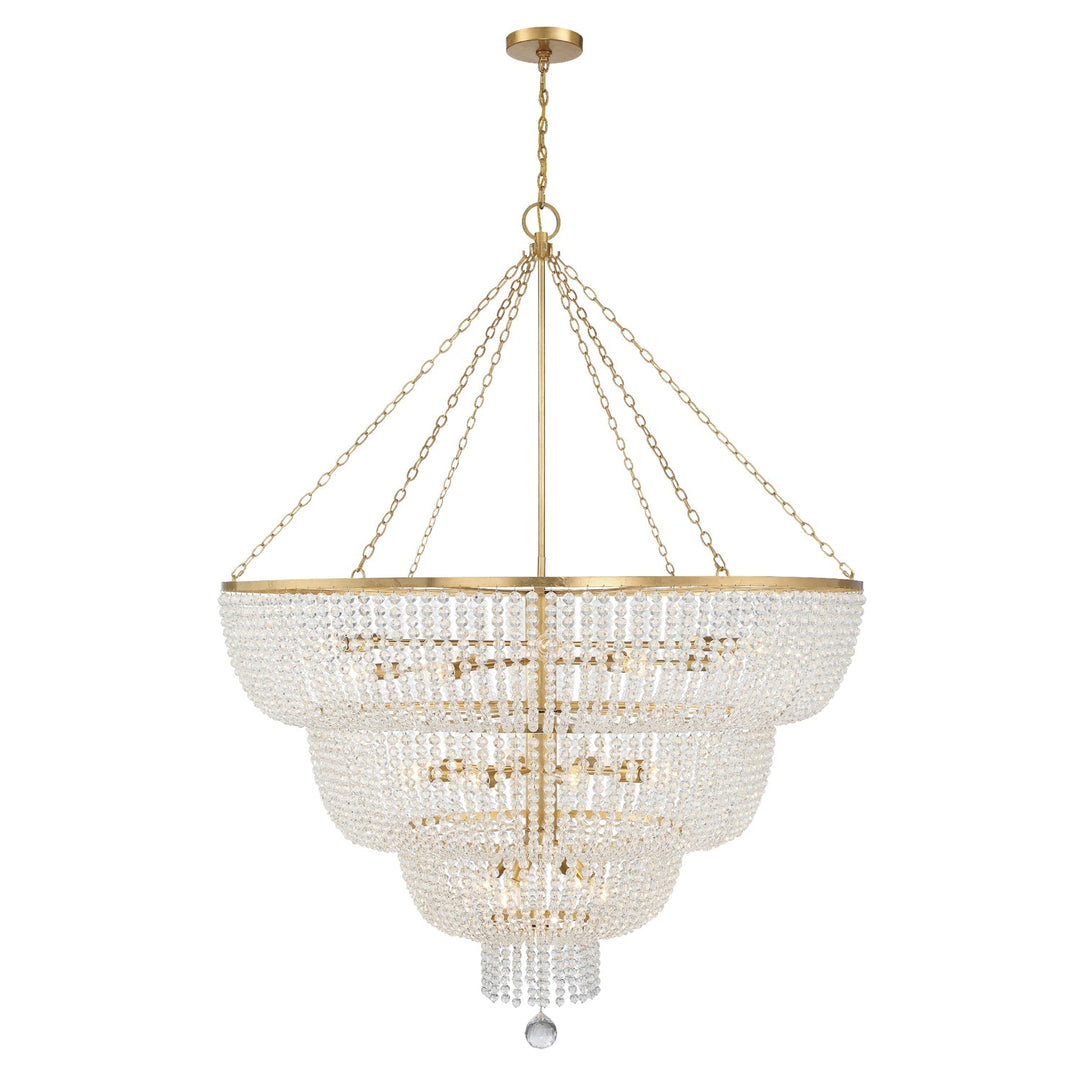 Rylee 24 Light Antique Gold Chandelier Crystorama