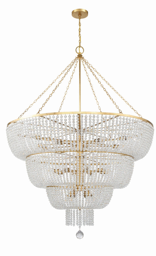 Rylee 24 Light Antique Gold Chandelier Crystorama