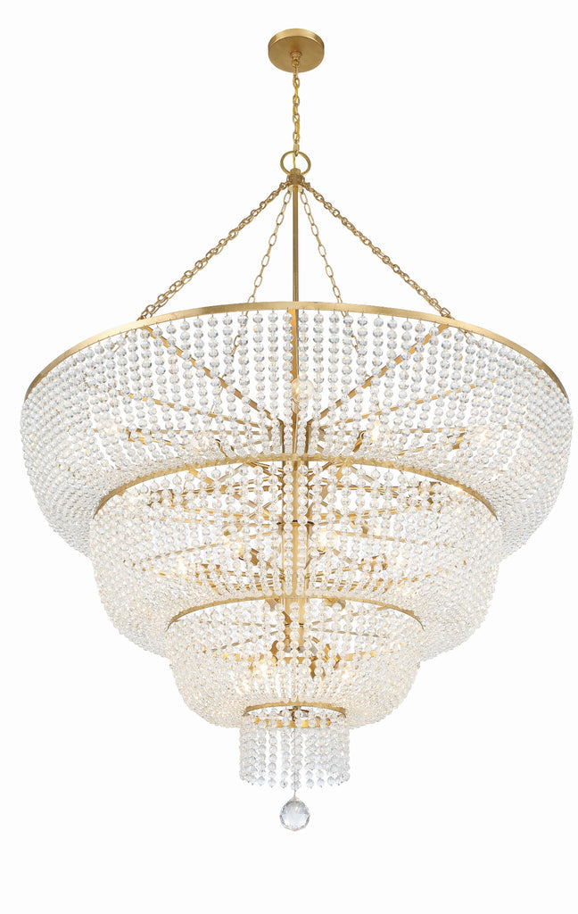 Rylee 24 Light Antique Gold Chandelier Crystorama