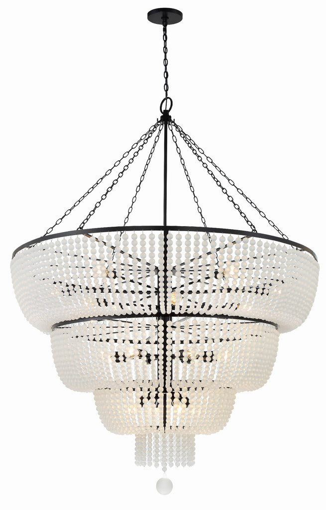 Rylee 24 Light Matte Black Chandelier Crystorama