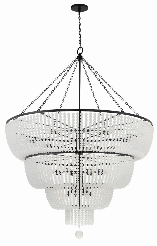 Rylee 24 Light Matte Black Chandelier Crystorama