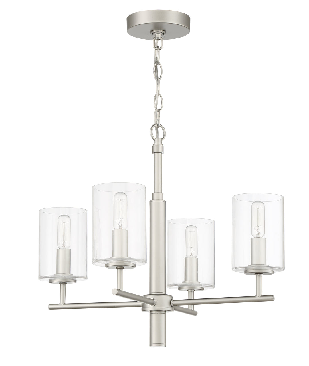 CRAFTMADE Hailie 4 Light Chandelier in Satin Nickel