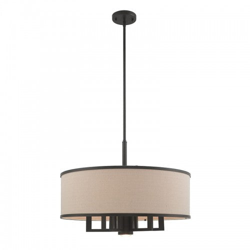 7 Light Bronze Pendant Chandelier Livex