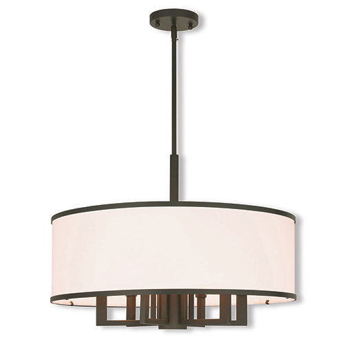 7 Light Bronze Pendant Chandelier Livex