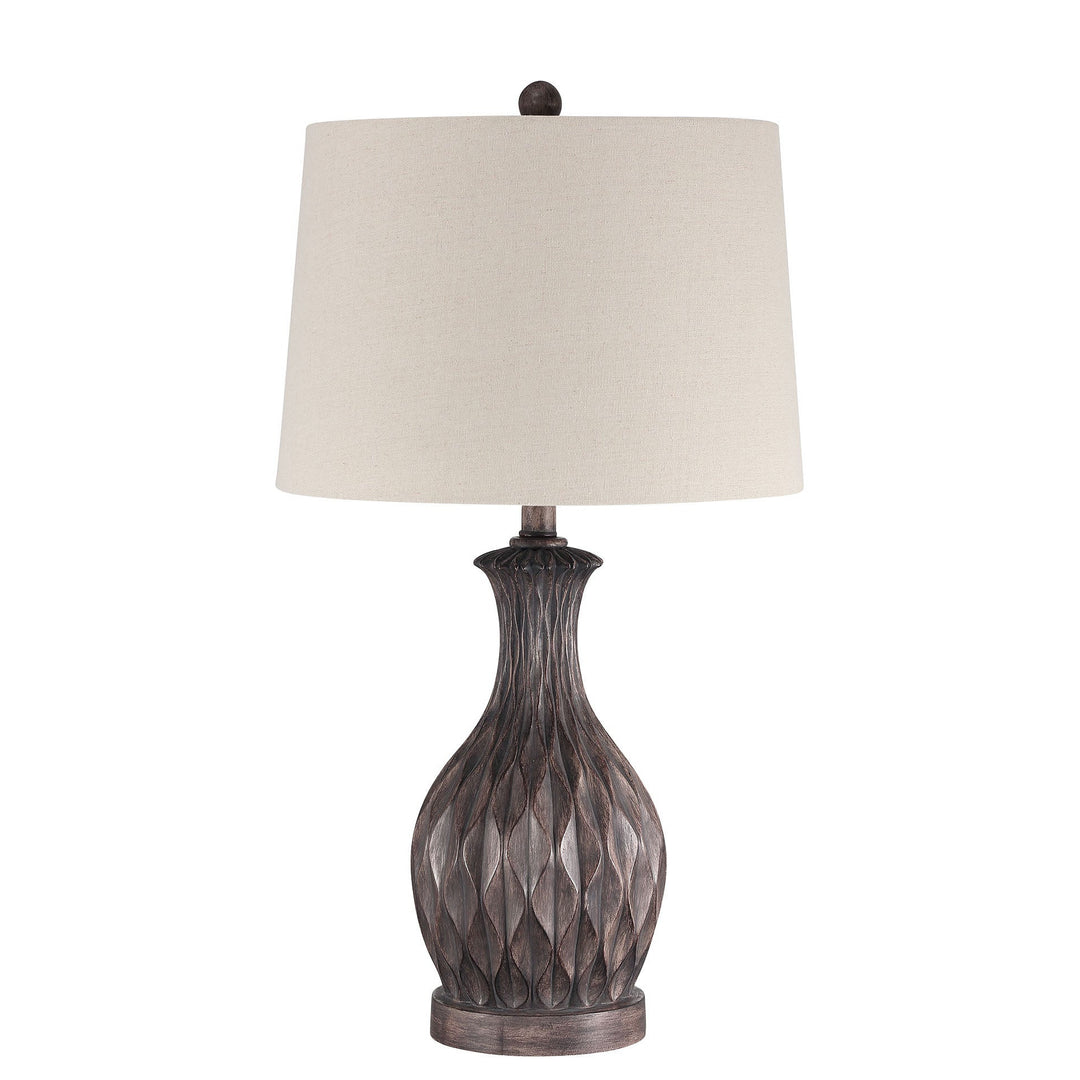 CRAFTMADE 1 Light Resin Base Table Lamp in Carved Painted Brown