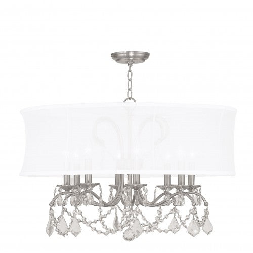 8 Light Brushed Nickel Chandelier Livex